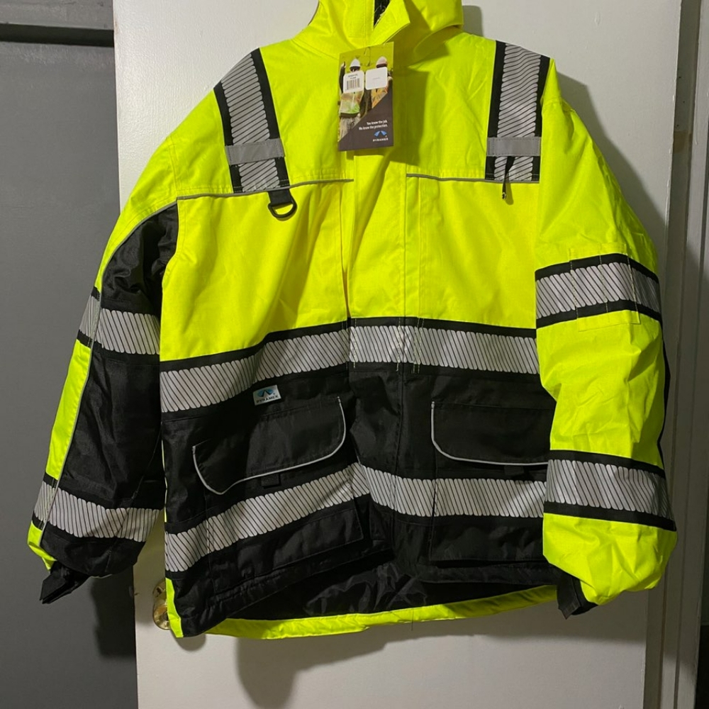 Pyramex  workwear jacket.lime/black grey reflector